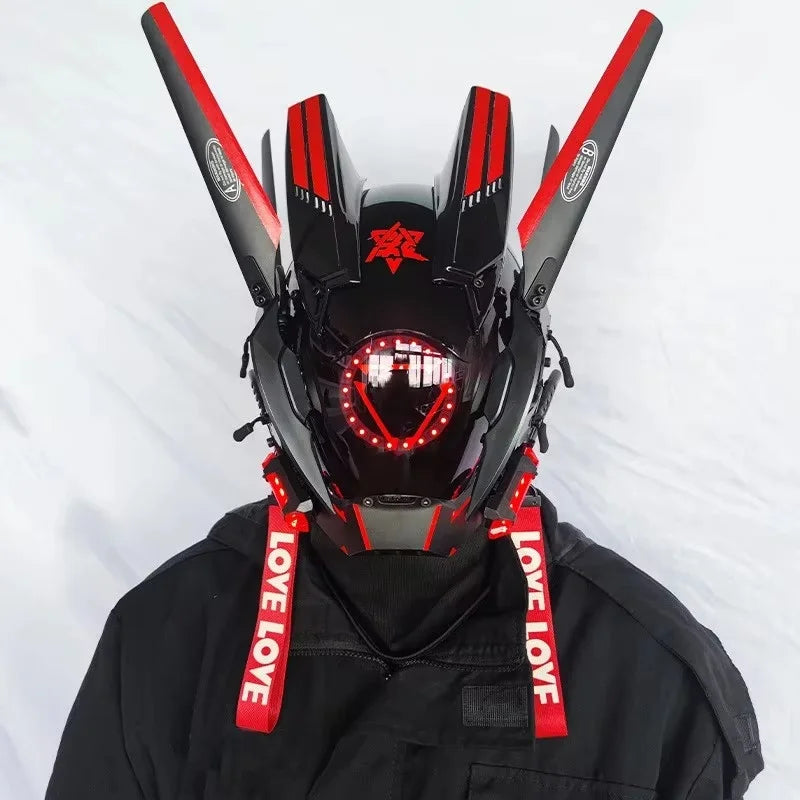 CyberGlow LED Tech Helmet – Futuristic Cosplay Mask
