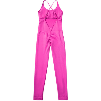 OMKAGI Women’s Full-Length Bodycon Jumpsuit – Sleeveless Athletic & Casual Wear