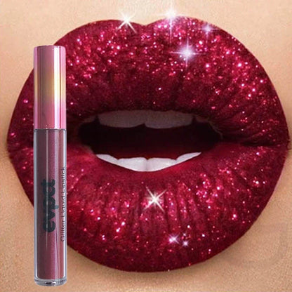Waterproof Diamond Shimmer Glitter Lip Gloss 18 Colors