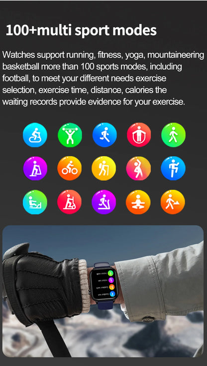 ECG+PPG Medical-Grade Smartwatch for Men: Monitors blood glucose, lipids, and uric acid, with Bluetooth connectivity for comprehensive health tracking.