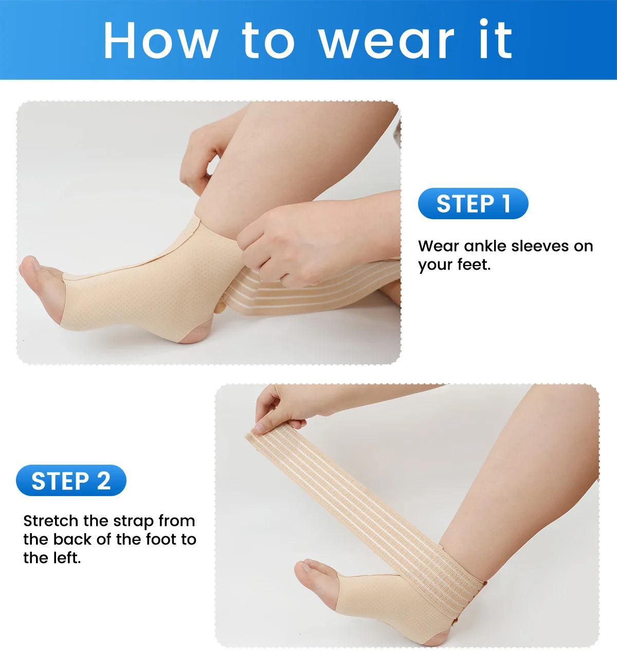 VELPEAU Adjustable Ankle Compression Sleeve for Achilles Tendonitis
