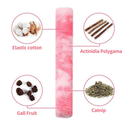 Plush Cat Chew Toy Catnip Self-hi Bite Toys Strip Pillow Teaser Toys