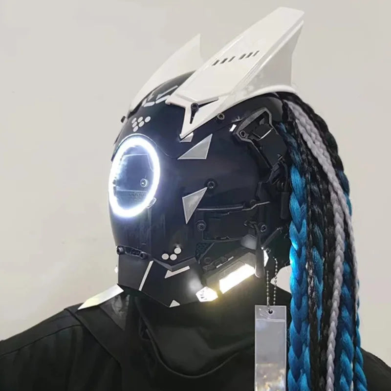 CyberGlow LED Tech Helmet – Futuristic Cosplay Mask