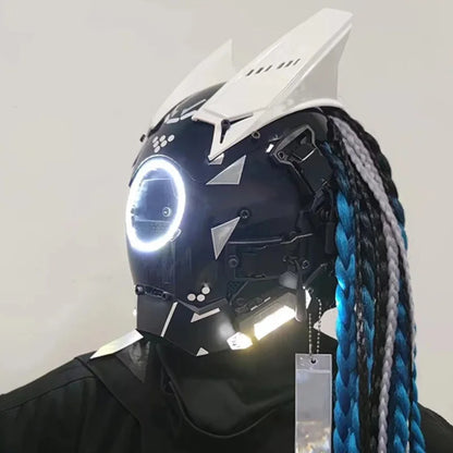 CyberGlow LED Tech Helmet – Futuristic Cosplay Mask