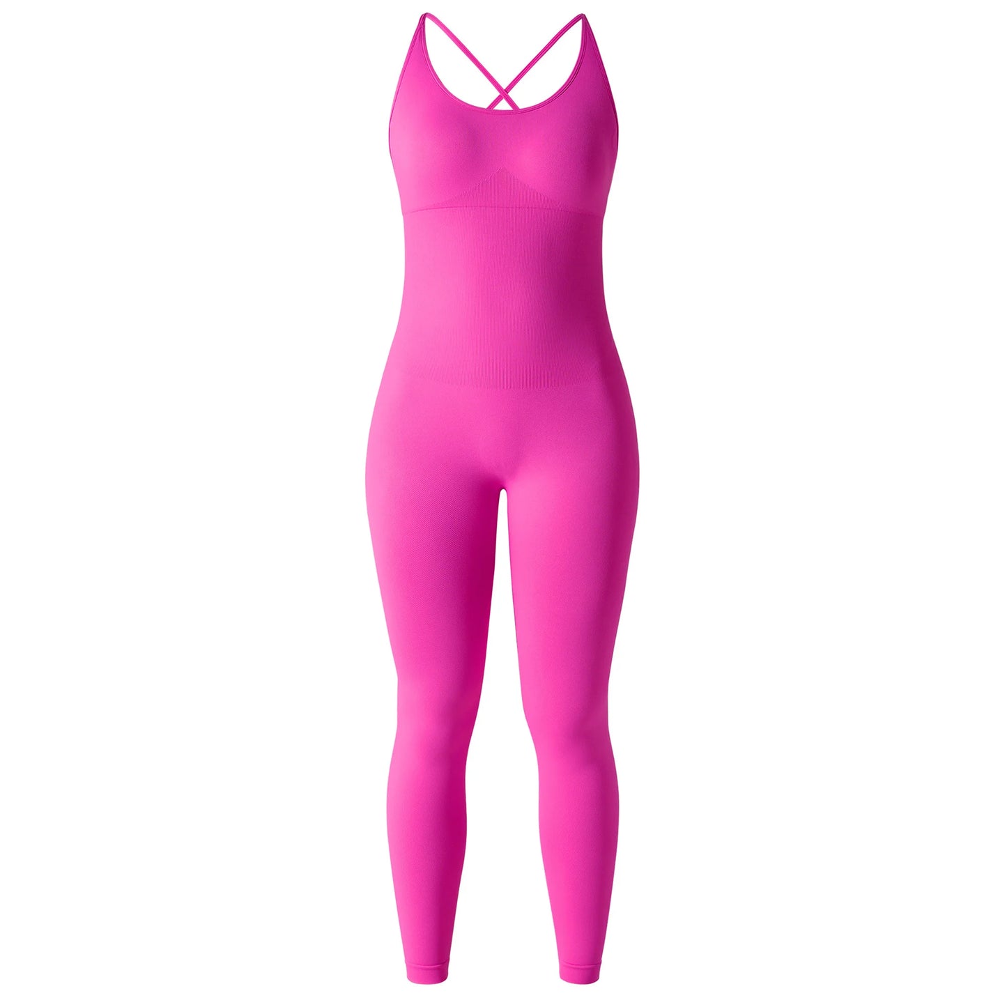 OMKAGI Women’s Full-Length Bodycon Jumpsuit – Sleeveless Athletic & Casual Wear