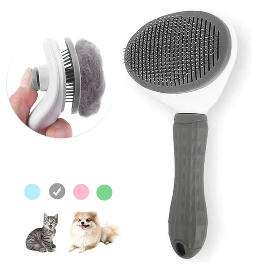 Pet Hair Removal Comb – Stainless Steel Grooming Brush for Dogs and Cats