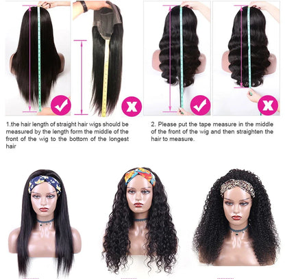 Human Hair Wigs With Bangs  Natural Black 10-30 inch Brazilian