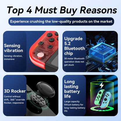 STORM WYRM Bluetooth Joystick for Switch NS Game Left and Right Wireless RGB With Light Small Handle JOY-02