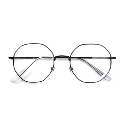 Fashion Anti Blue Light Round Glasses Ultra-Light Metal Frame