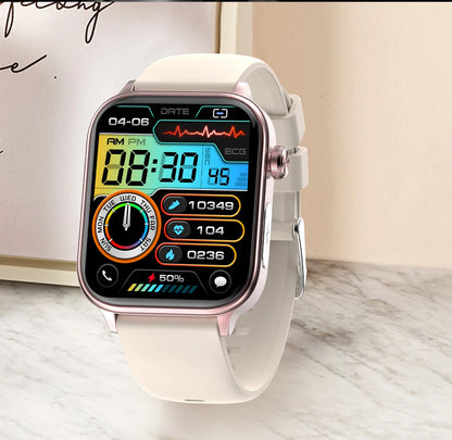 ECG+PPG Medical-Grade Smartwatch for Men: Monitors blood glucose, lipids, and uric acid, with Bluetooth connectivity for comprehensive health tracking.