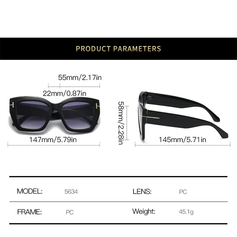 MEIHOU Women's Trendy Square Sunscreen Sunglasses