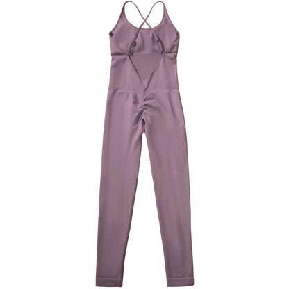 OMKAGI Women’s Full-Length Bodycon Jumpsuit – Sleeveless Athletic & Casual Wear