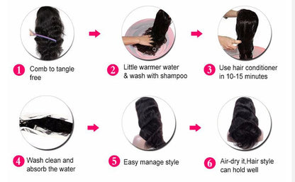 Human Hair Wigs With Bangs  Natural Black 10-30 inch Brazilian