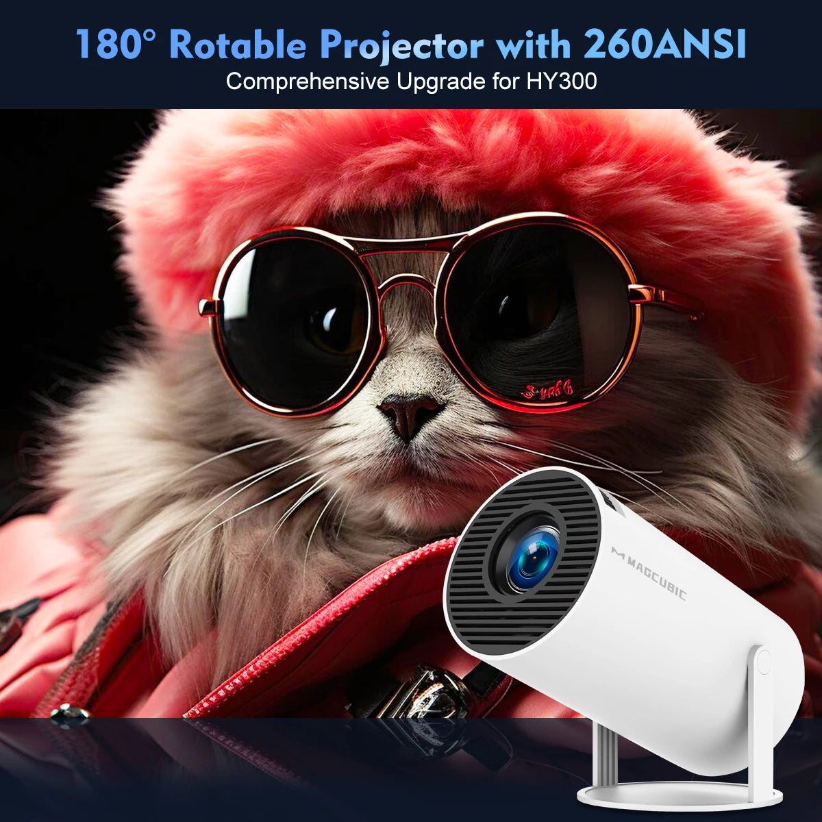 Magcubic Projector HY300 Pro 4K Android 11 Dual Wifi6 260ANSI Allwinner
