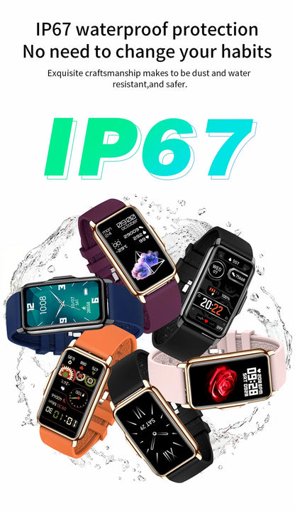 LIGE Smart Watch Women Full Touch Screen Bluetooth Call IP67 Waterproof