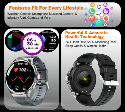 New 1.85-inch Ultra HD Smart Watch with GPS tracking, Bluetooth call, and a 710mAh battery. Perfect for sports and fitness, compatible with Huawei and Xiaomi.