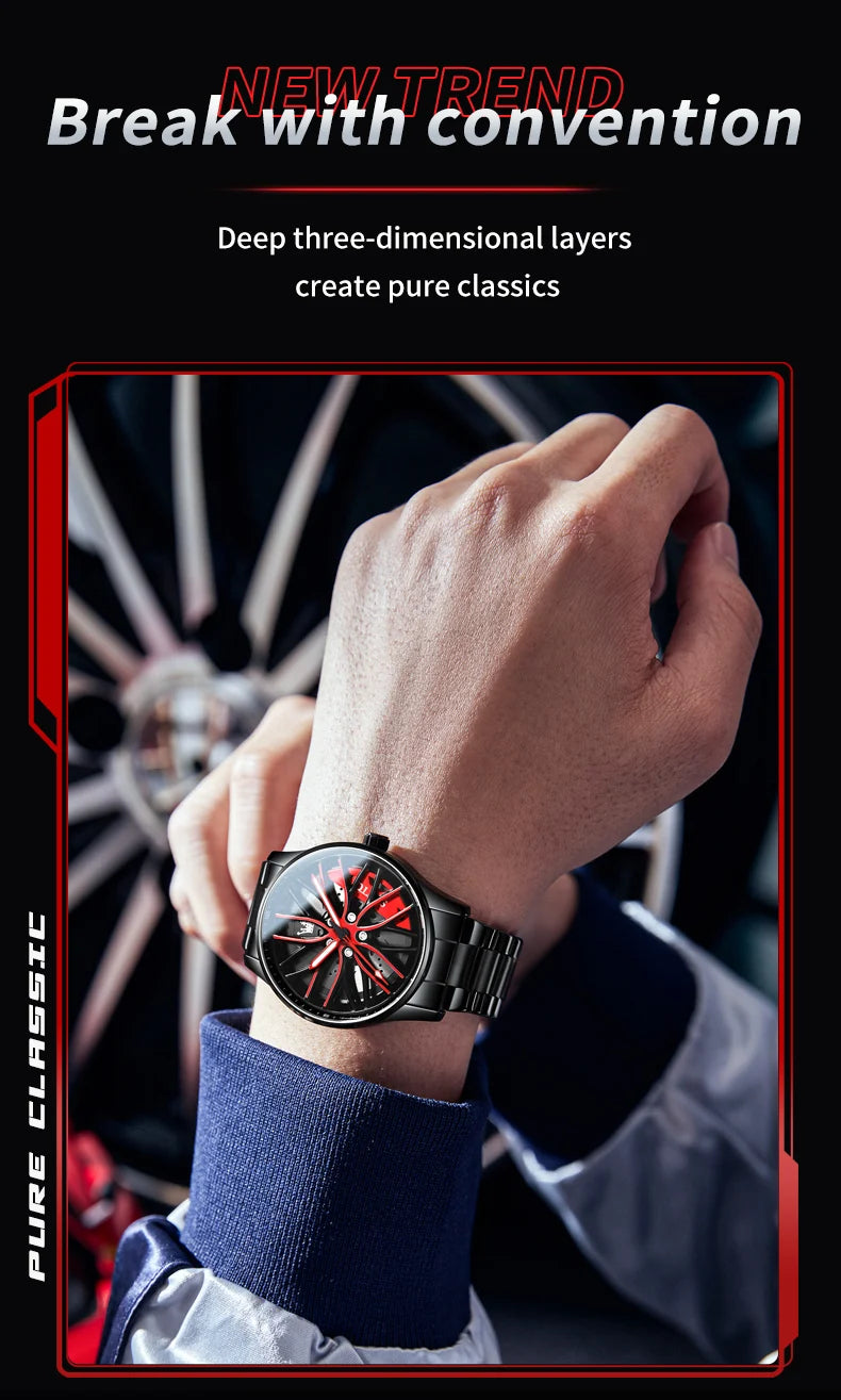 OLEVS Wheel Men's Luxury Watch Waterproof