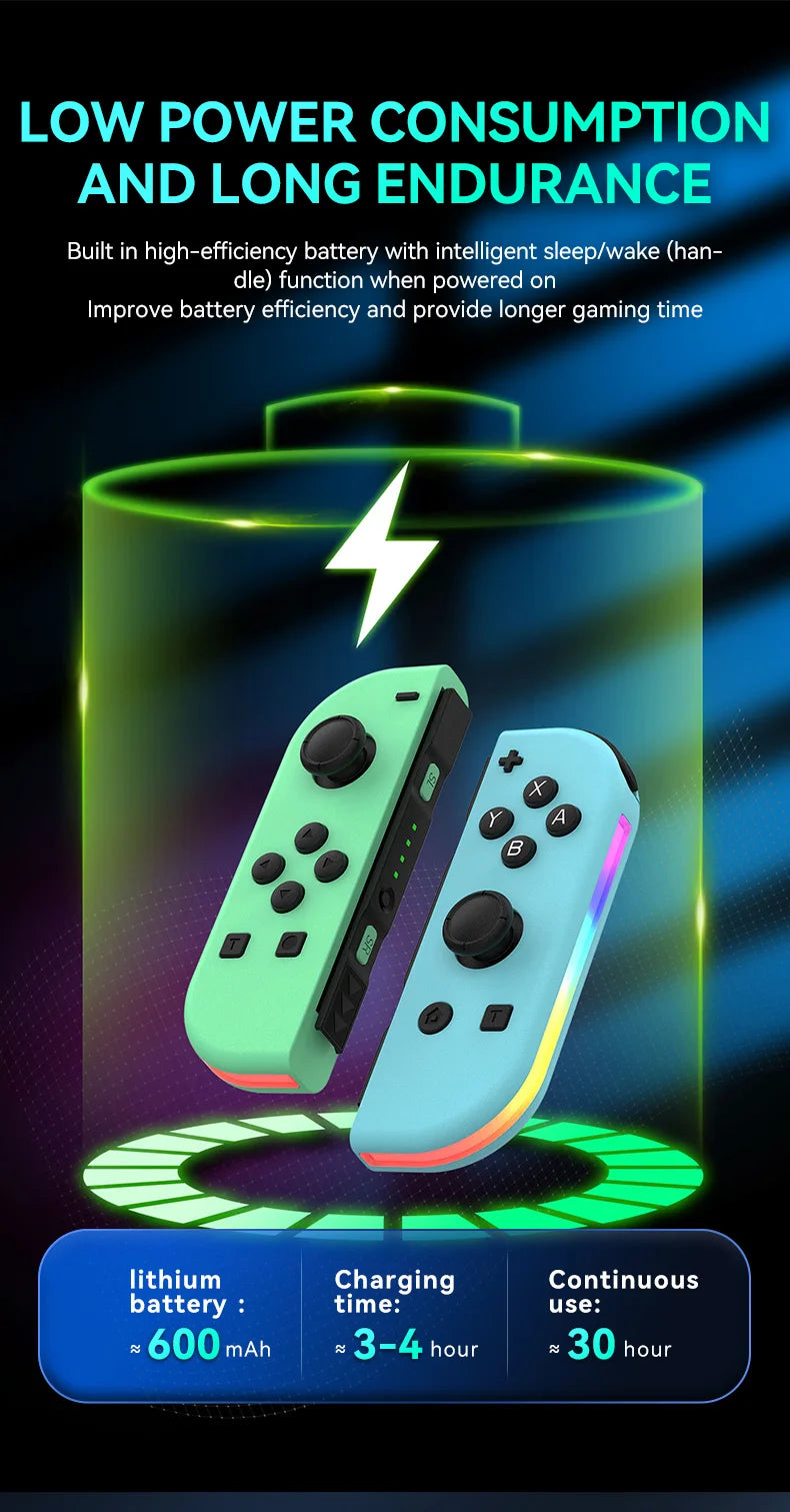 STORM WYRM Bluetooth Joystick for Switch NS Game Left and Right Wireless RGB With Light Small Handle JOY-02