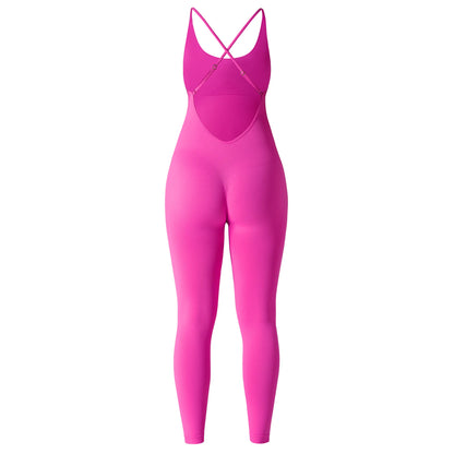 OMKAGI Women’s Full-Length Bodycon Jumpsuit – Sleeveless Athletic & Casual Wear