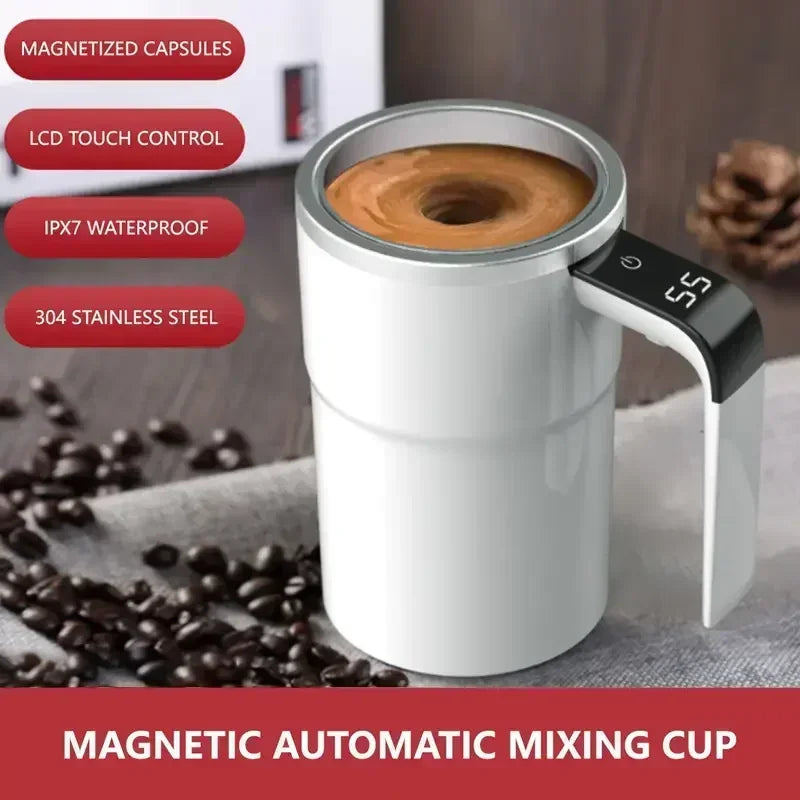 MagicMug Automatic Self Stirring Magnetic Mug with LCD Screen Coffee Milk Mixing
