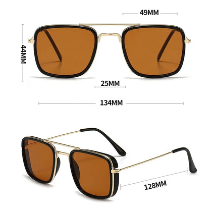 Sunglasses European and American Metal Small Square Frame UV Protection