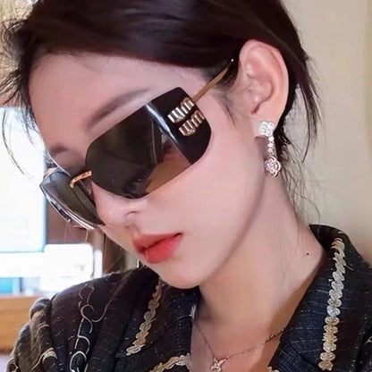SOZO TU Funky Metal Luxury Rimless Sunglasses for Women