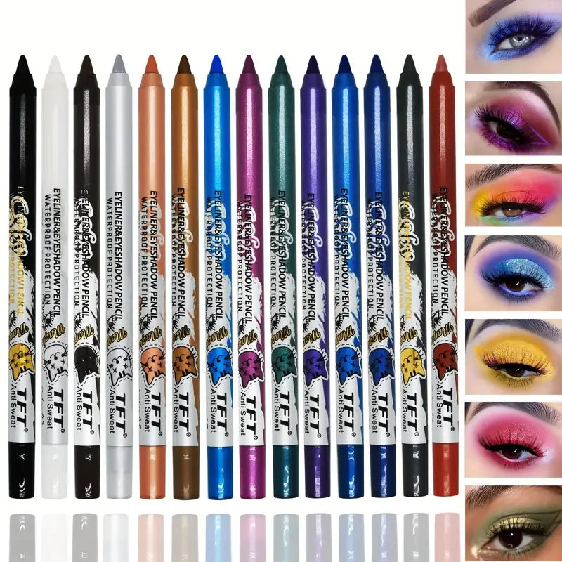 Pearly Glitter Colorful Eyeshadow and Eyeliner Gel Pen - Waterproof