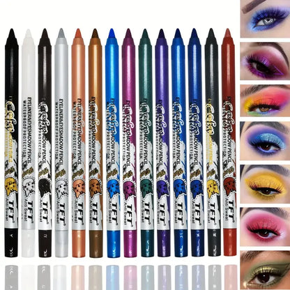 Pearly Glitter Colorful Eyeshadow and Eyeliner Gel Pen - Waterproof