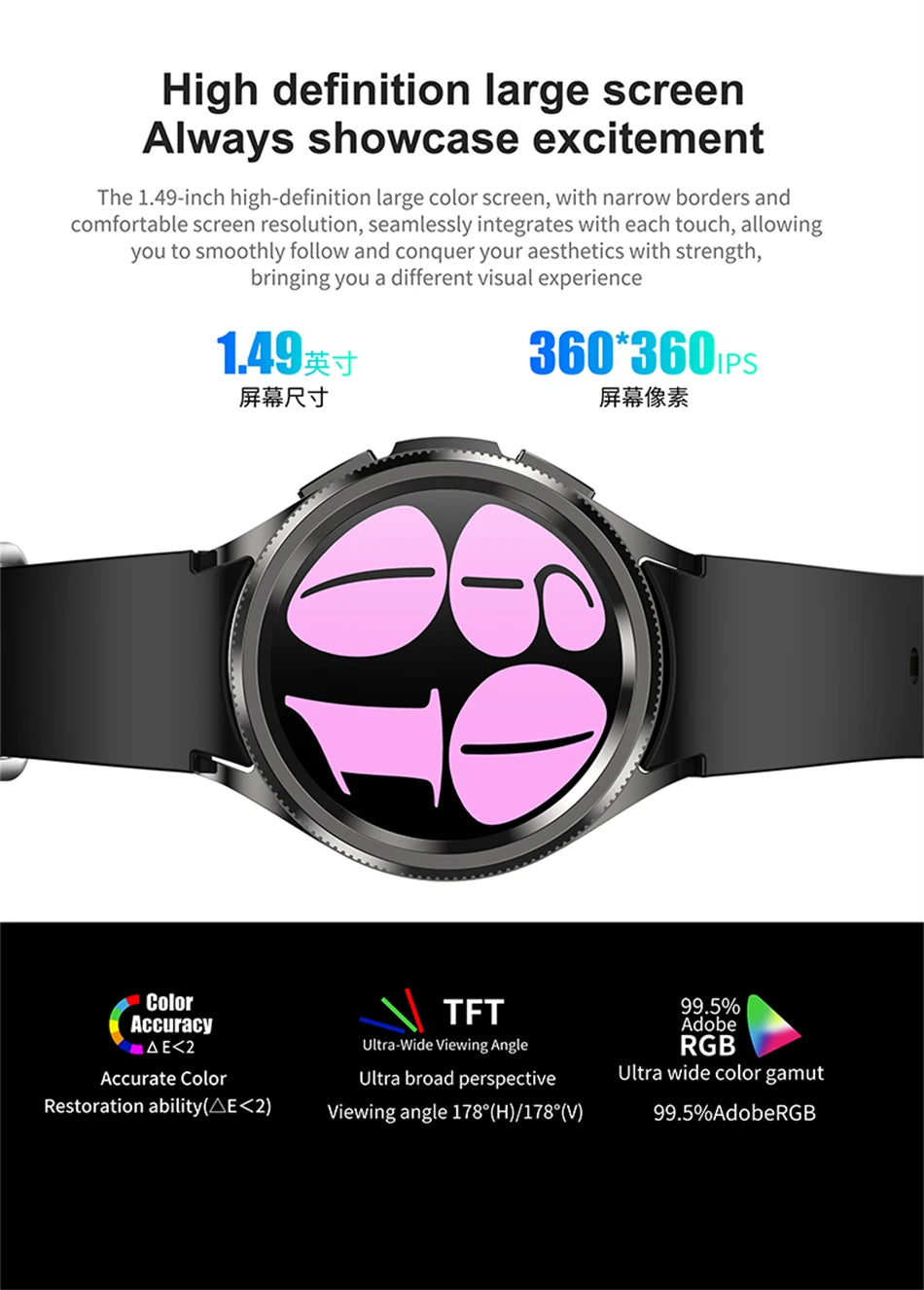 For Samsung Galaxy Watch 6 GPS Sport Smartwatch Men HD Screen GPS Fitness Tracker Waterproof