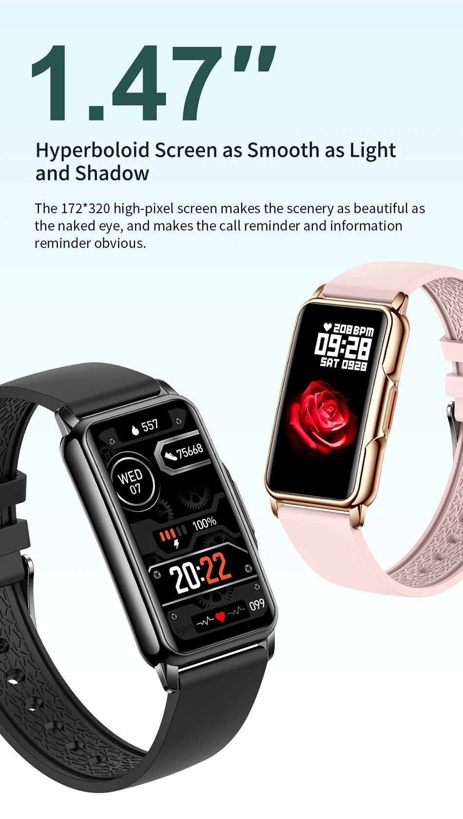LIGE Smart Watch Women Full Touch Screen Bluetooth Call IP67 Waterproof