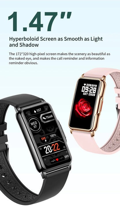 LIGE Smart Watch Women Full Touch Screen Bluetooth Call IP67 Waterproof