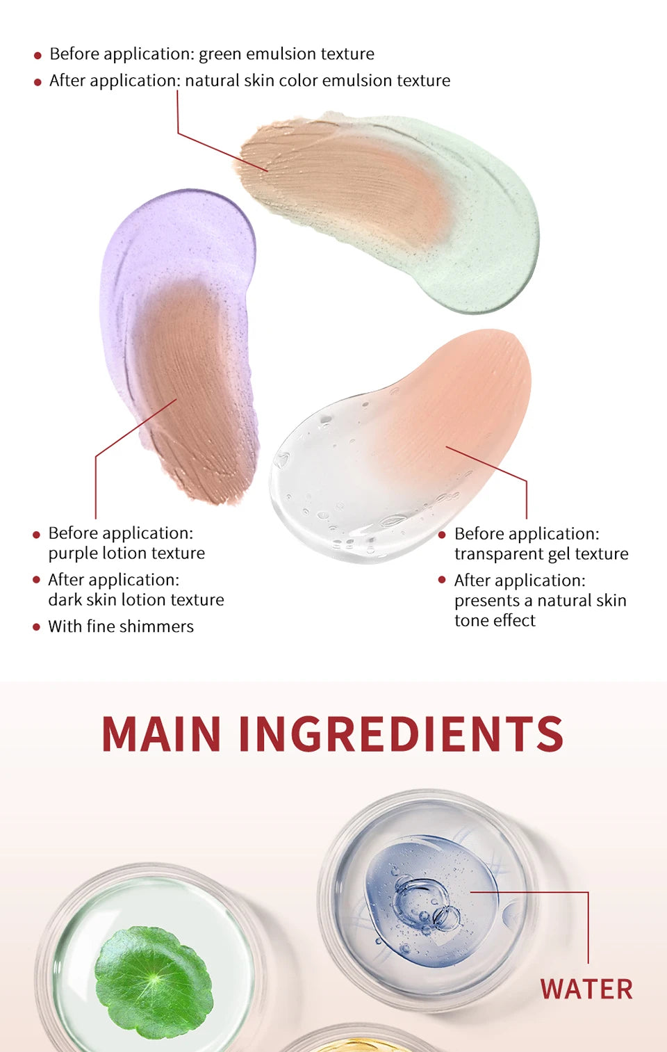 CC Red Correction Cream Primer Moisturizing Waterproof Anti-sweat