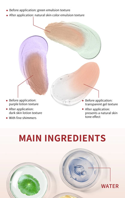 CC Red Correction Cream Primer Moisturizing Waterproof Anti-sweat