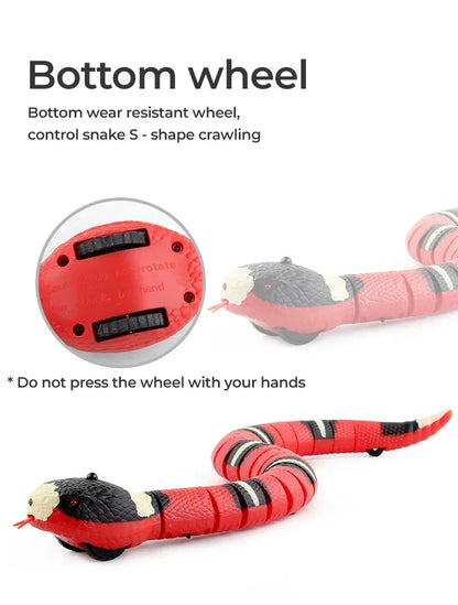 Pet Toys Cat Dog Pet Snake Toys Rechargeable Smart Sensor Snake Automatically Senses Obstacles and Escapes Children's Gift Toys