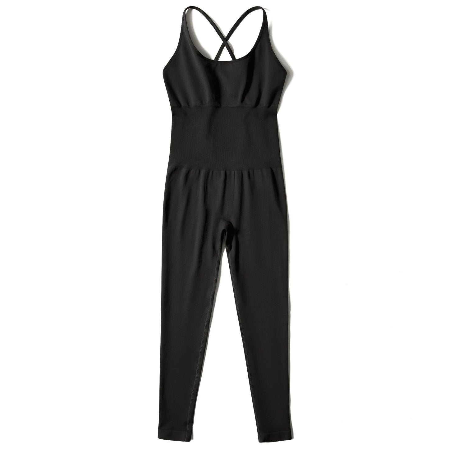 OMKAGI Women’s Full-Length Bodycon Jumpsuit – Sleeveless Athletic & Casual Wear