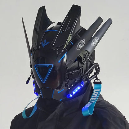 CyberGlow LED Tech Helmet – Futuristic Cosplay Mask