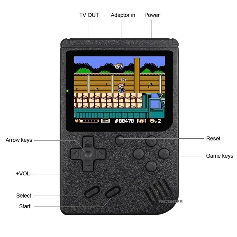 8-Bit Classic Video Games Console Built in 500 Games Retro Portable