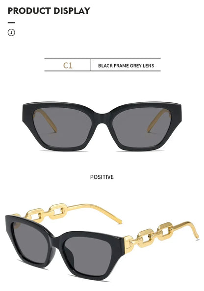 Women Vintage Brand Designer Black Sun Glasses UV400  Luxury Cat Eye