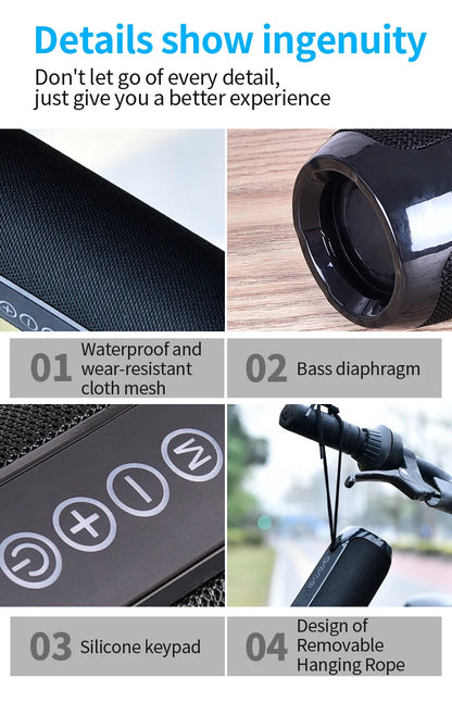 PartyBox TG117 Portable Bluetooth Speaker Outdoor Wireless Woofer Free Call /FM/TF Card/USB