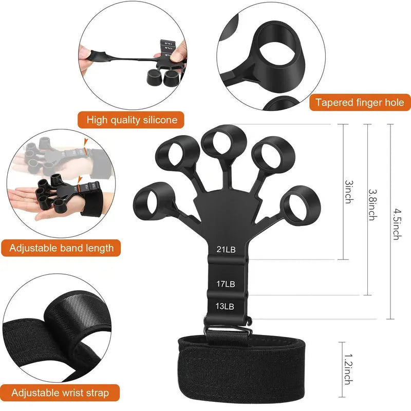 Silicone Gripster Hand Grip Finger Power Strengthener Stretcher Trainer