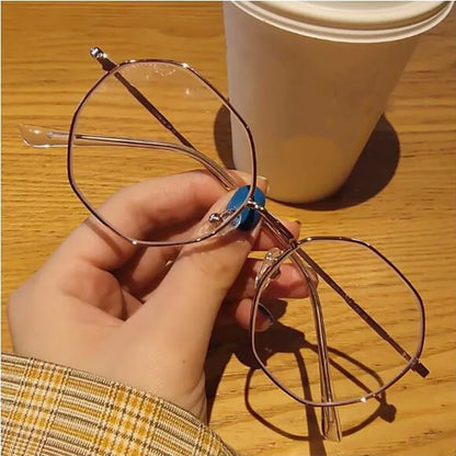 Fashion Anti Blue Light Round Glasses Ultra-Light Metal Frame
