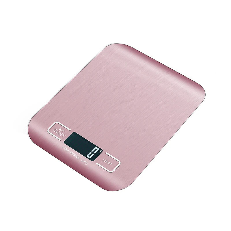 5kg/10kg Rechargeable Digital Kitchen Scale – LCD Display Stainless Steel Electronic Scales