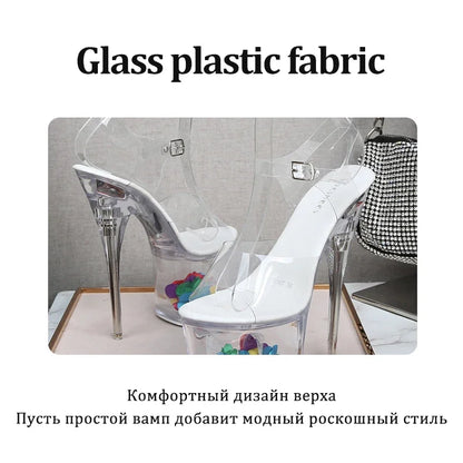 Ltarta 10368 Series 17cm Heel 7.5cm Platform Nightclub High Heels Glowing Sandals Shoes