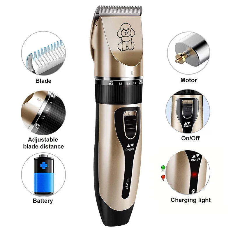 Portable Pet Hair Remover Chipper Grooming Electric Waterproof