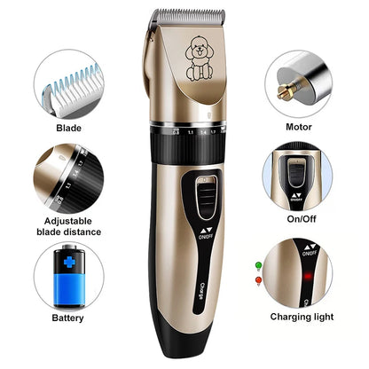 Portable Pet Hair Remover Chipper Grooming Electric Waterproof