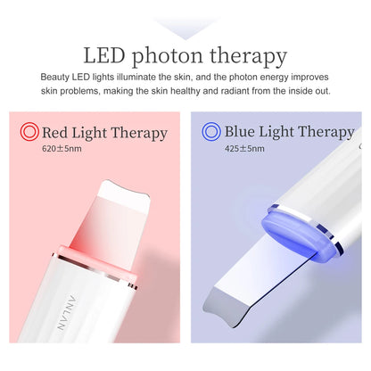 Skin Scrubber Peeling Facial Ultrasonic EMS Lifting Red Blue Skin Care Pore Deep Cleansing Machine IPX7