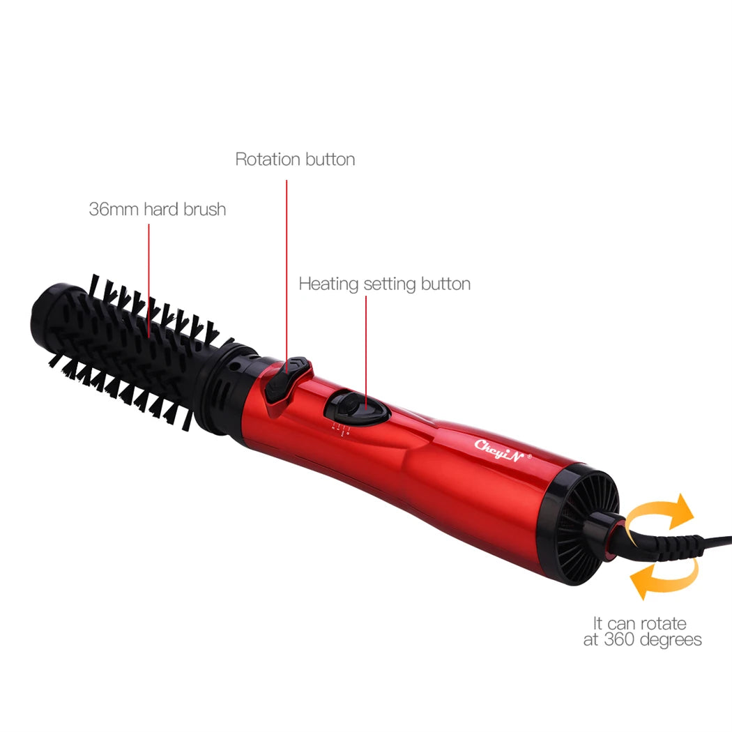 CkeyiN 2-in-1 Hot Air Spin Brush Hair Dryer