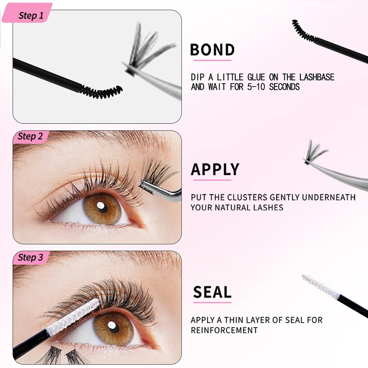 DIY Lash Extension Kit – Mix Styles Lash Clusters with Bond & Seal Remover