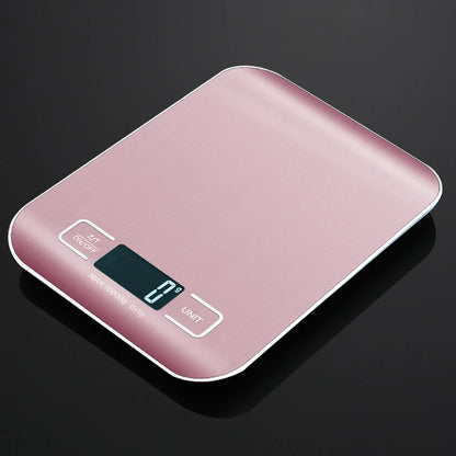 5kg/10kg Rechargeable Digital Kitchen Scale – LCD Display Stainless Steel Electronic Scales