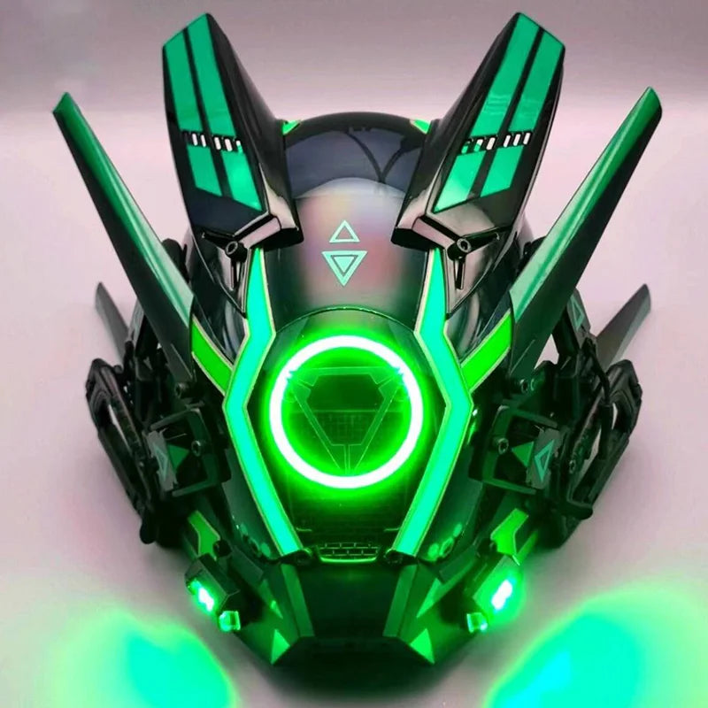 CyberGlow LED Tech Helmet – Futuristic Cosplay Mask